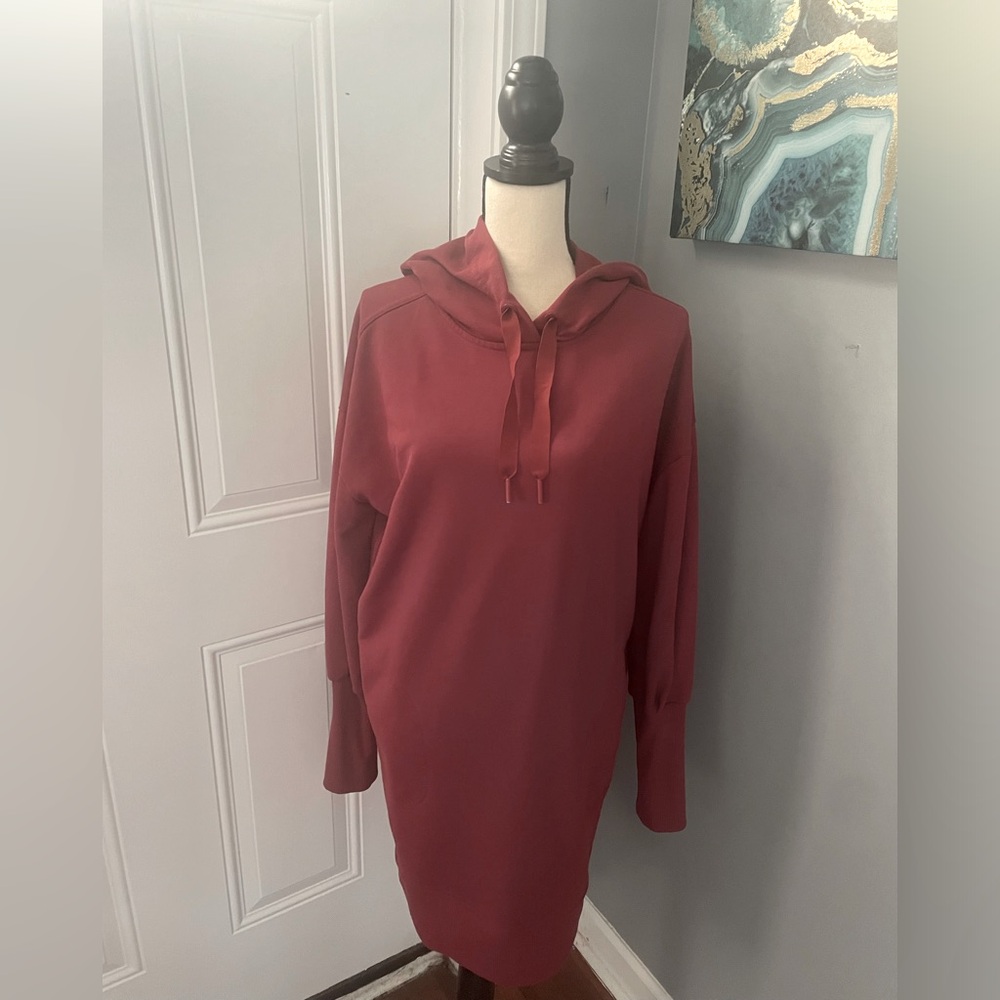 Athletica Hoodie Dress burgundy/ drawstring Size M/T